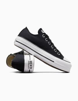 Converse Chuck Taylor All Star Negro Plataforma Lona