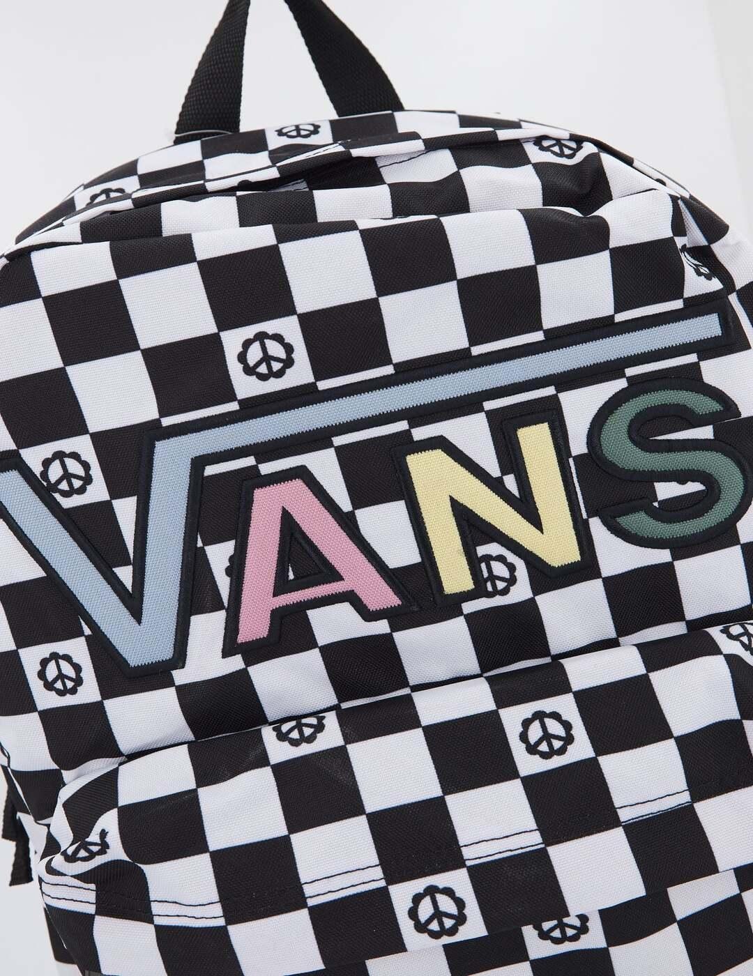 Vans Wm Realm Flying V Backpack Peace Blanca y Negro
