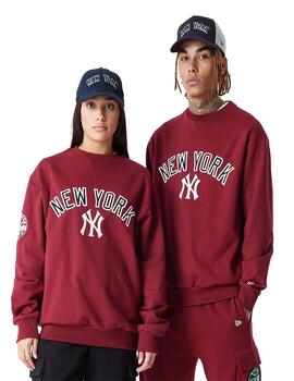 Sudadera New Era Mlb Logo Os Crew Granate