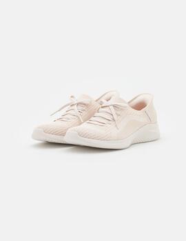 Zapatillas Skechers Ultra Flex 3.0-Brillant Path Crema Mujer