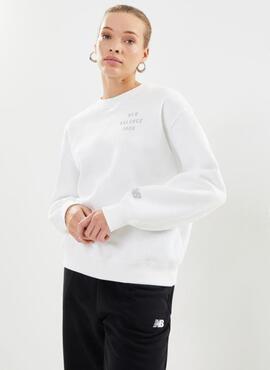 Sudadera New Balance Ico Clg Bb Crew en Blanco