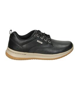 Zapatilla Skechers Delson Antigo en Piel Negro Waterproof
