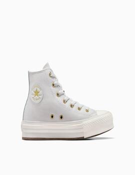 Botín Converse Ctas Eva Lift Hi en Lona Gris Perla