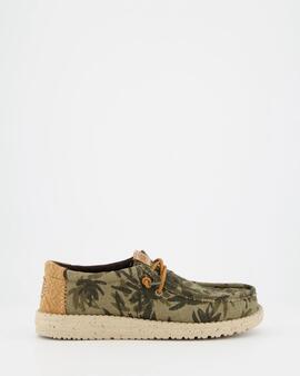 Zapatilla Hey Dude Wally Palm Jute en Verde para Hombre