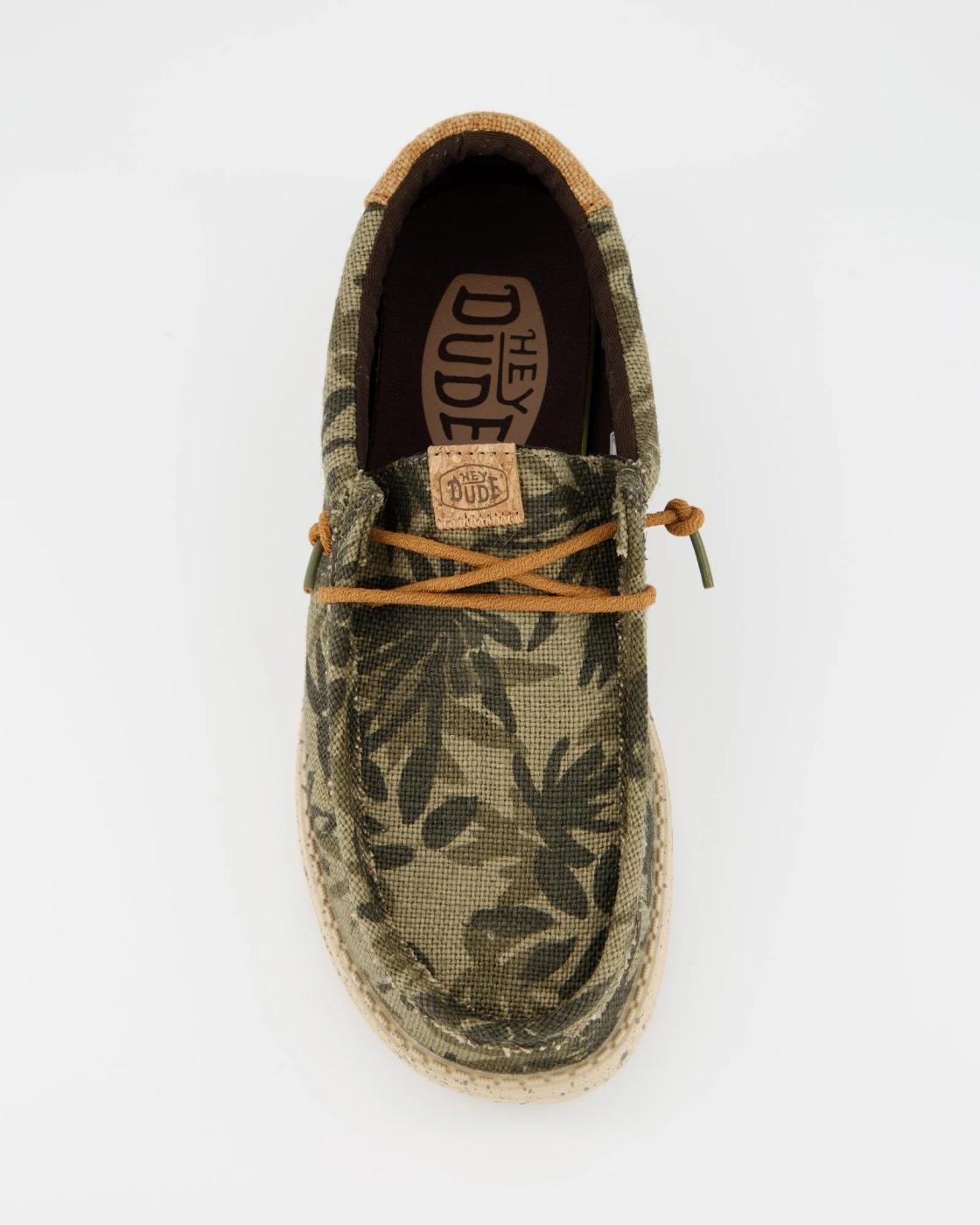 Zapatilla Hey Dude Wally Palm Jute en Verde para Hombre