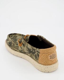 Zapatilla Hey Dude Wally Palm Jute en Verde para Hombre