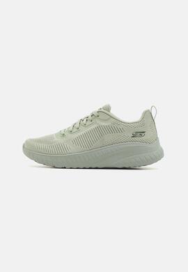 Zapatilla Skechers Bobs Squad Chaos-Face Off en Verde Mujer