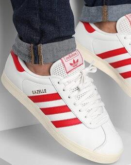 Zapatilla Adidas Gazelle en Rojo y Blanco para Hombre