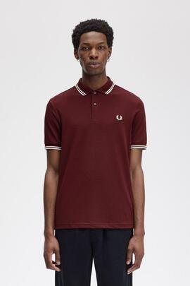 Polo Fred Perry M3600 en Granate para Hombre