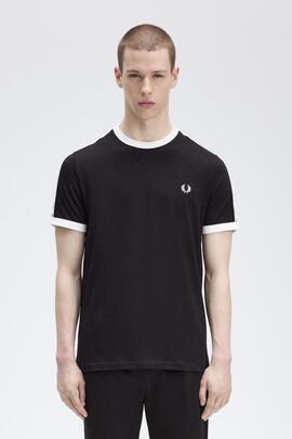Camiseta Fred Perry Ringer en Negro para Hobre