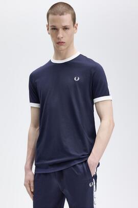 Camiseta Fred Perry Ringer en Marino para Hombre