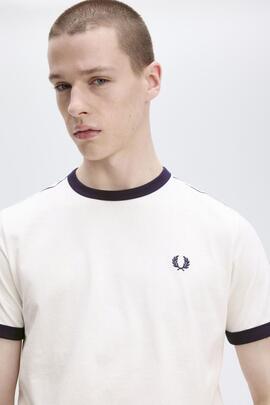 Camiseta Fred Perry Ringer en Blanco para Hombre
