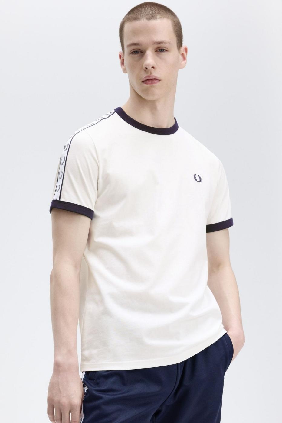 Camiseta Fred Perry Ringer en Blanco para Hombre