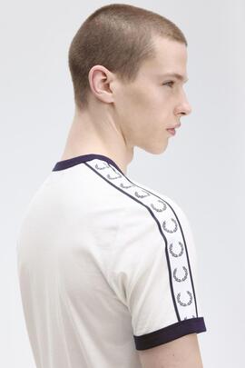 Camiseta Fred Perry Ringer en Blanco para Hombre
