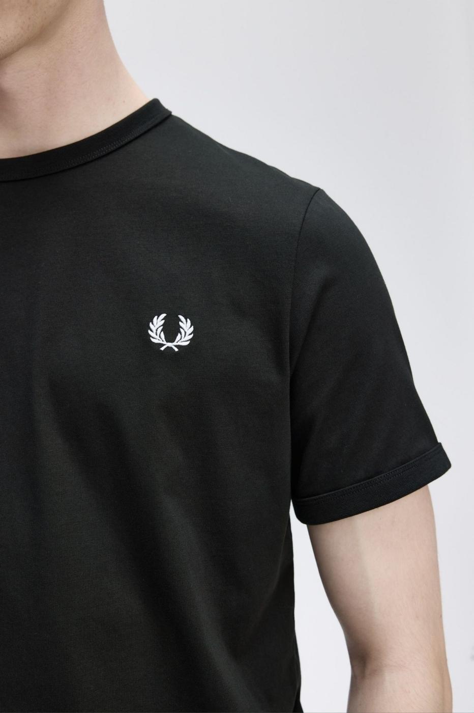 Camiseta Fred Perry Ringer en Negro para Hombre