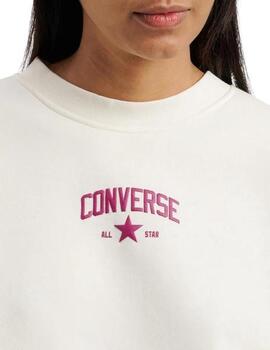 Sudadera Converse Crew en Beige para Mujer