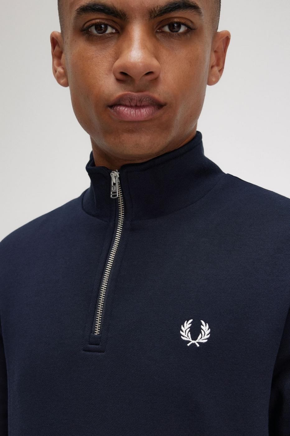 Jersey Media Cremallera Fred Perry en Marino para Hombre