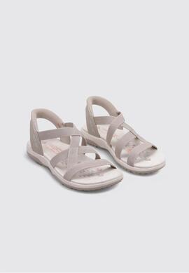 Sandalia Skechers Reggae Slin en Beige para Mujer