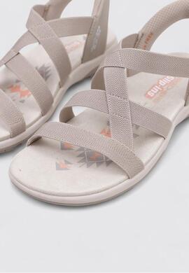 Sandalia Skechers Reggae Slin en Beige para Mujer